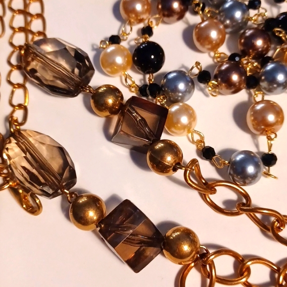 18" & 36" stunning pendant necklaces pearl, crystal, gold - Picture 4 of 4